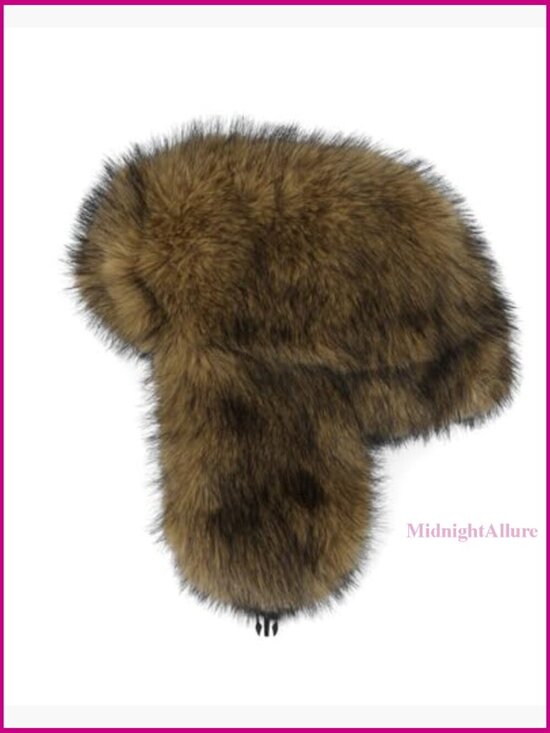 Faux Fur Trapper Hat with Ear Flaps - Winter Warm Russian Ushanka Style main image 5